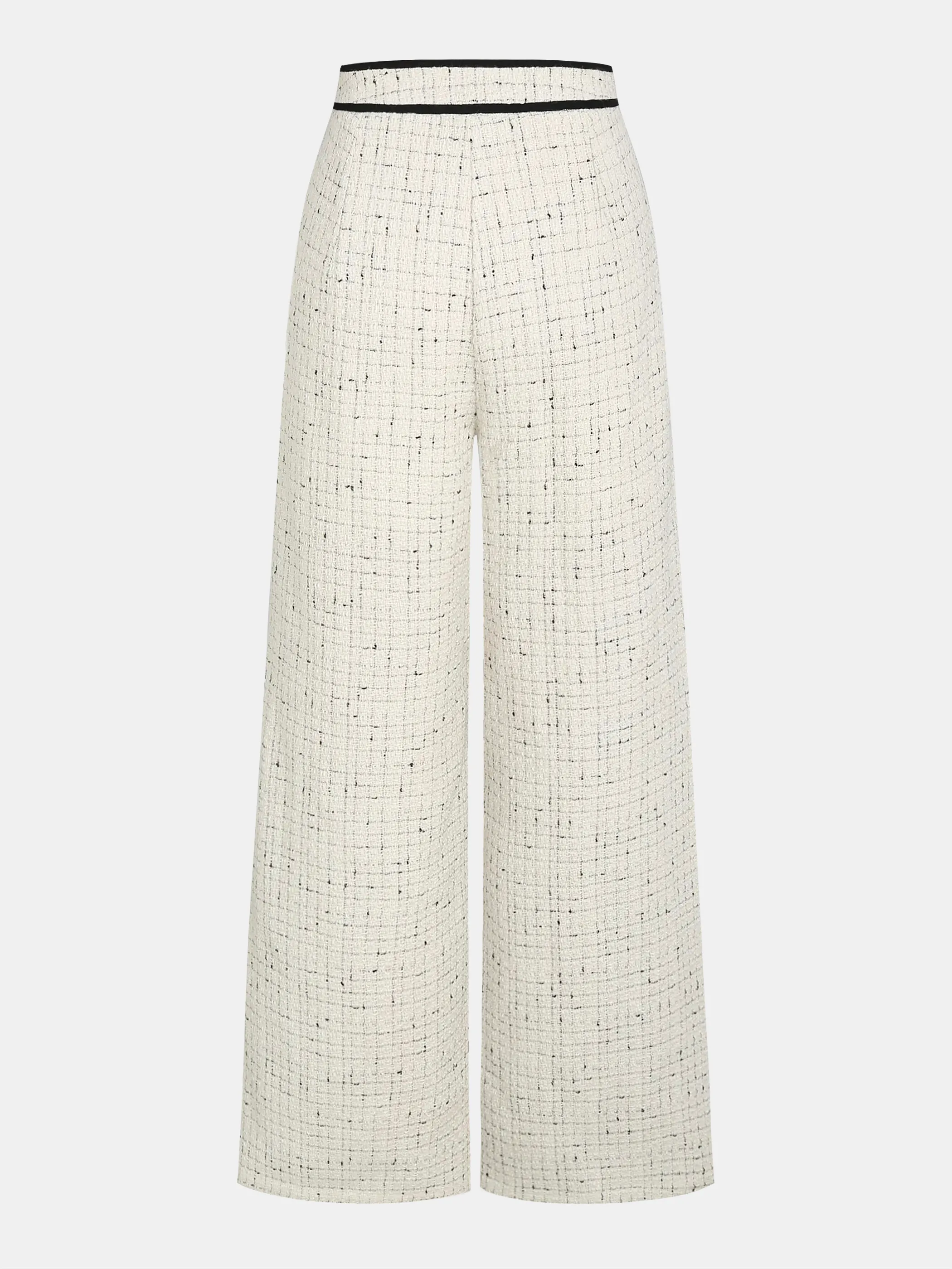 Contrast Waistband Tweed Wide-Leg Pants sold by COMMENSE product image thumbnail 4