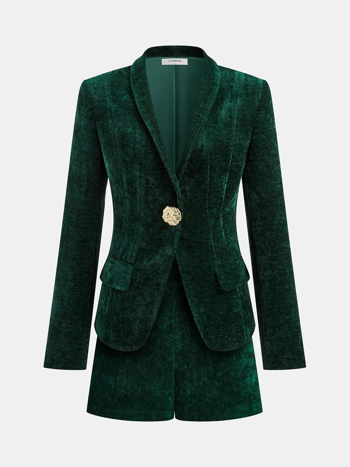 Metal Button Velvet Blazer sold by COMMENSE product image thumbnail 5