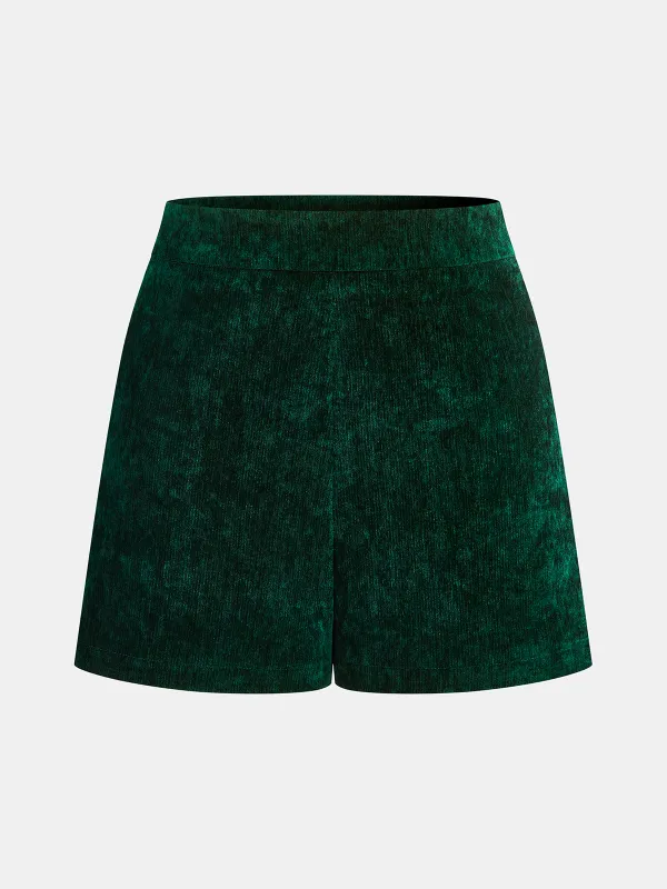 Velvet High-Waisted Shorts sold by COMMENSE
