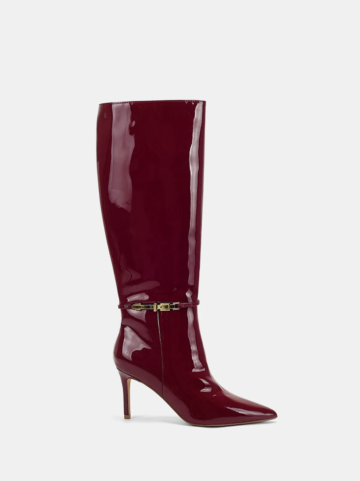 PU Patent Leather Knee-High Stiletto Boots sold by COMMENSE