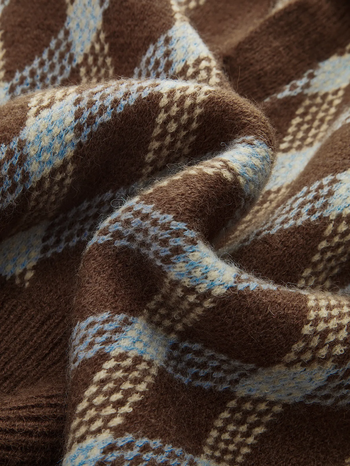 Argyle Patterned Collared Knit Sweater sold by COMMENSE product image thumbnail 3
