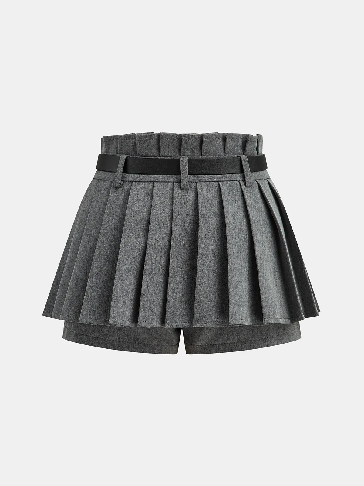 Mid-Waist Pleated Belted Skort sold by COMMENSE product image thumbnail 2