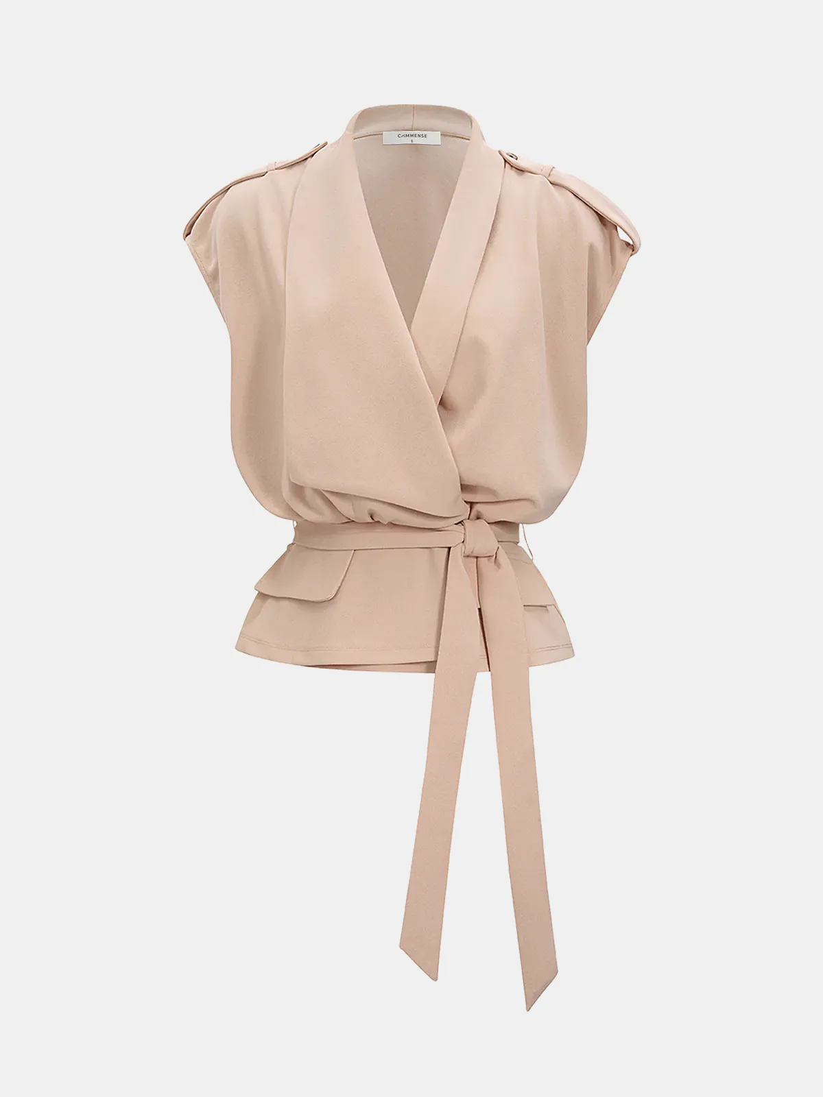 Tie-Waist Wrap Sleeveless Vest sold by COMMENSE