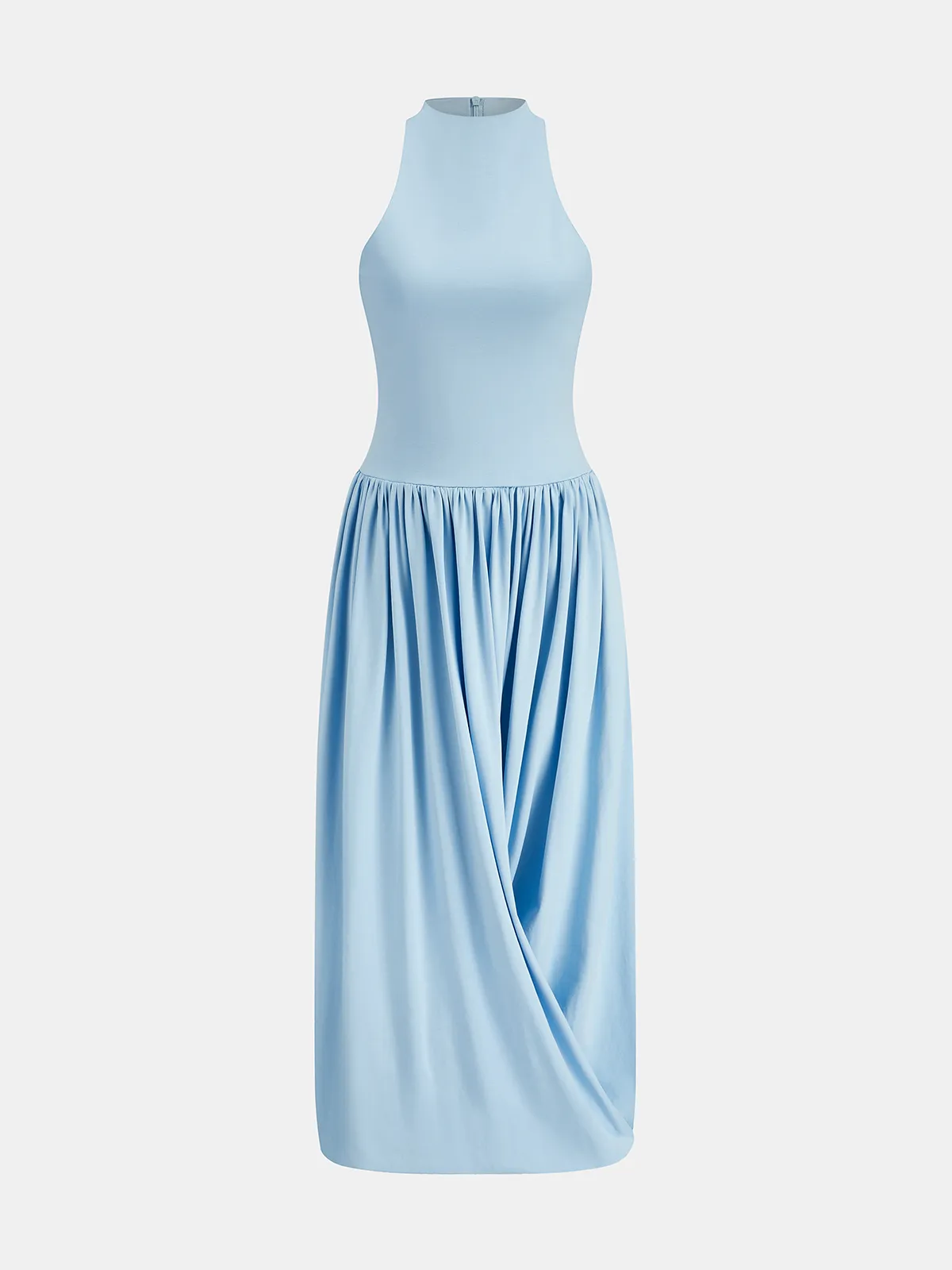 Draped Sleeveless Fitted Maxi Dress sold by COMMENSE