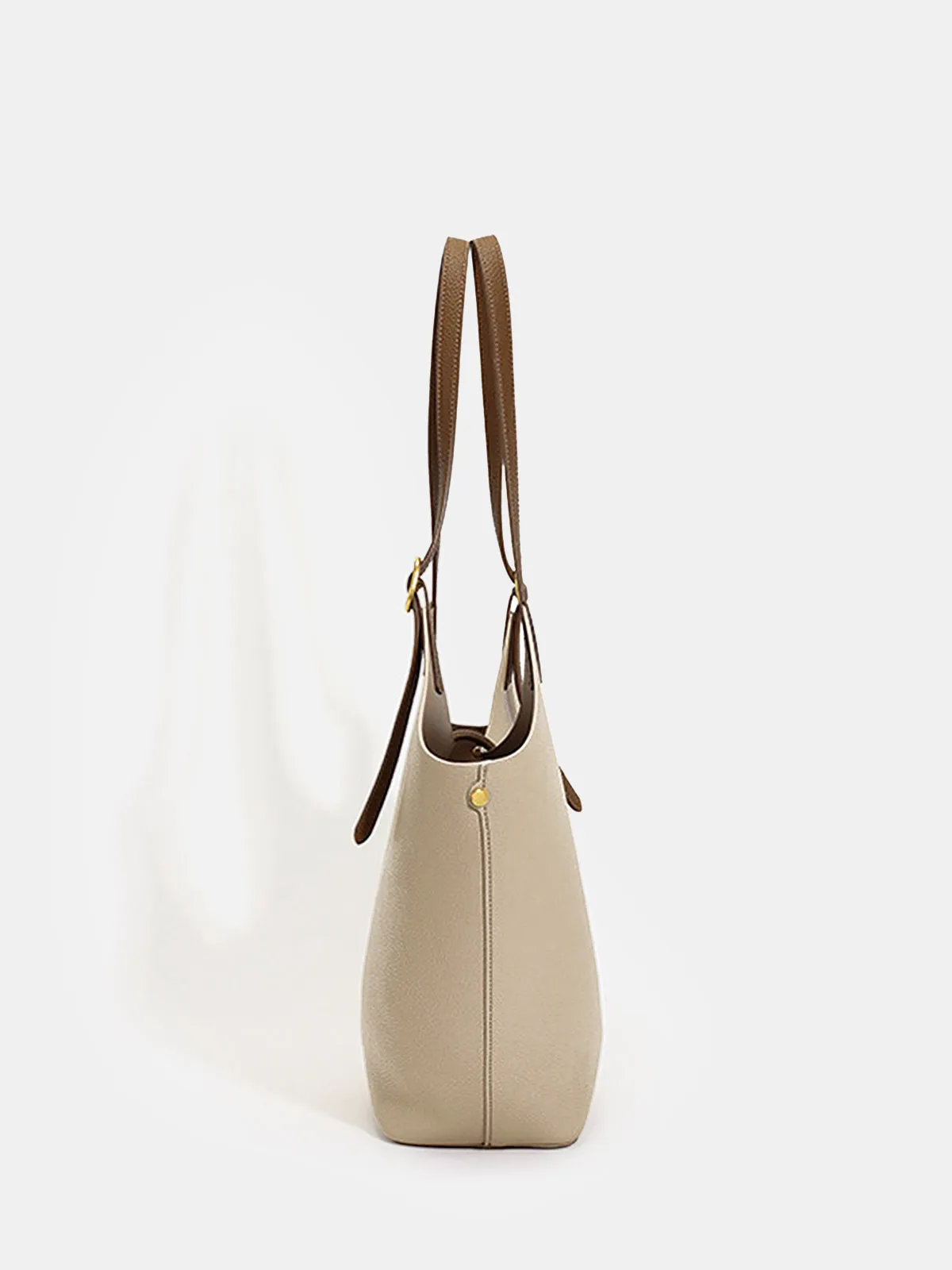 Contrast Strap Faux Leather Tote Bag sold by COMMENSE product image thumbnail 5