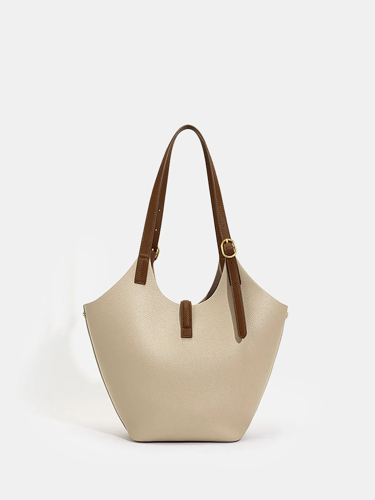 Contrast Strap Faux Leather Tote Bag sold by COMMENSE product image thumbnail 2