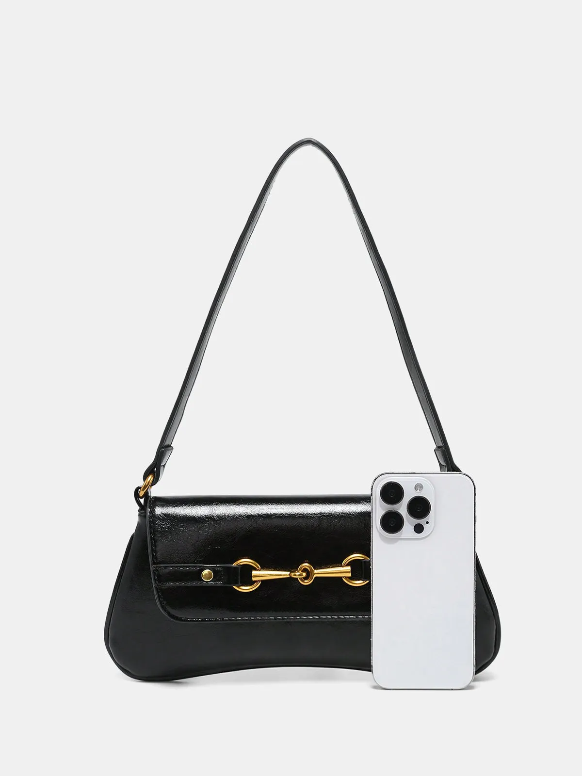 Horsebit PU Leather Shoulder Bag sold by COMMENSE product image thumbnail 3