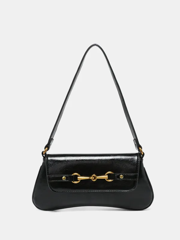 Horsebit PU Leather Shoulder Bag sold by COMMENSE