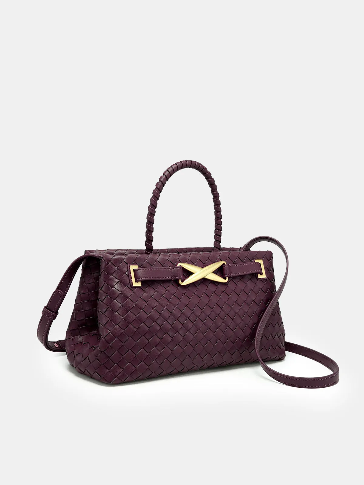 Woven Faux Leather Top Handle Bag sold by COMMENSE product image thumbnail 3