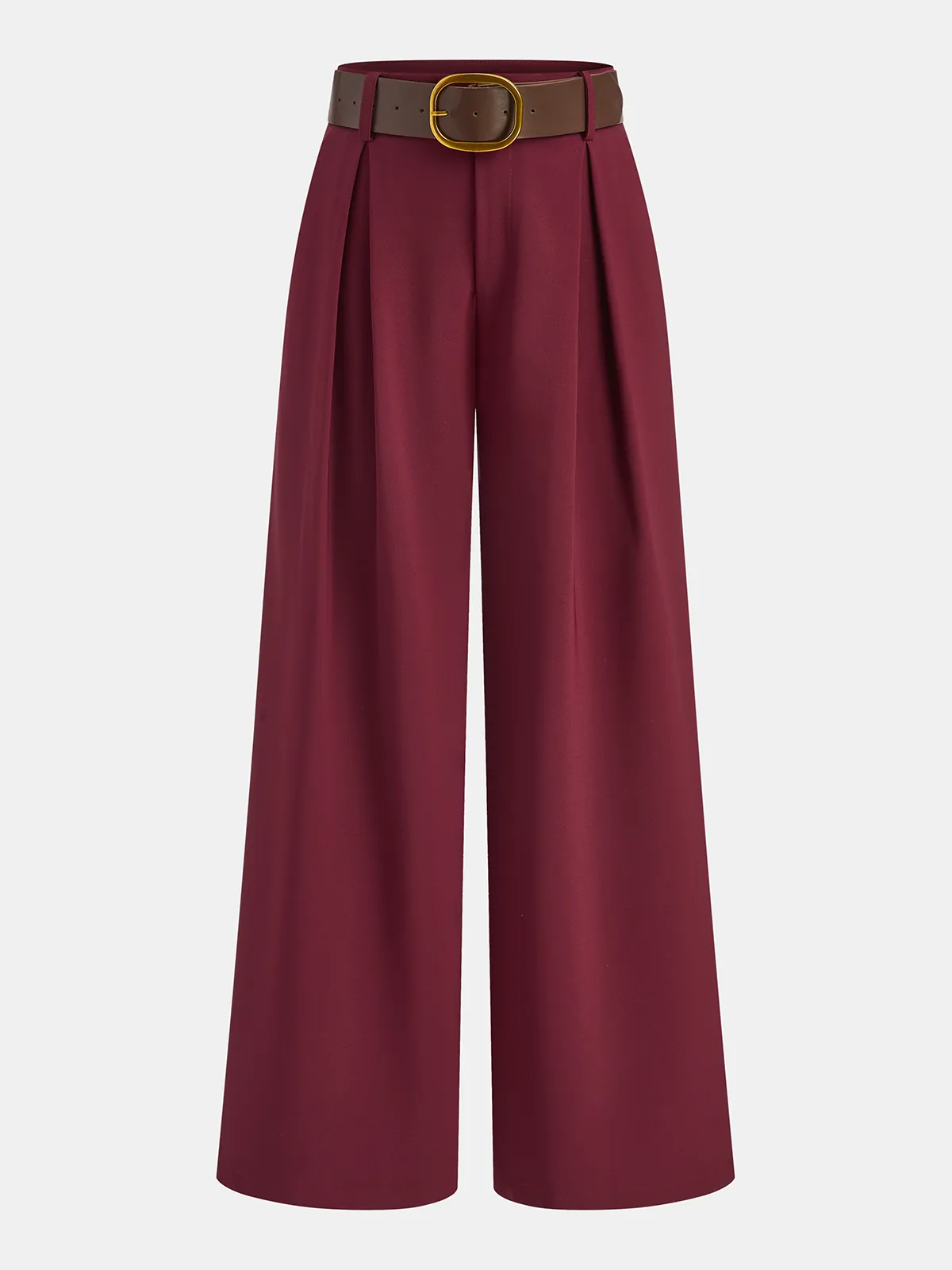 Belted Mid-Waist Wide-Leg Casual Pants sold by COMMENSE