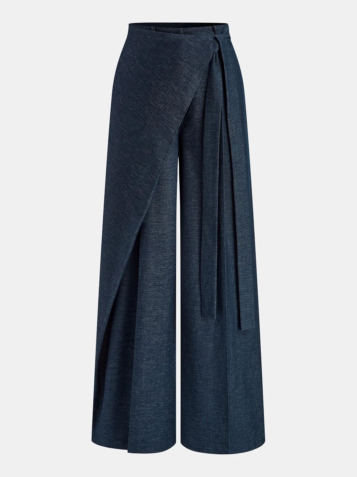 Asymmetric Wrap Wide-Leg Pants sold by COMMENSE