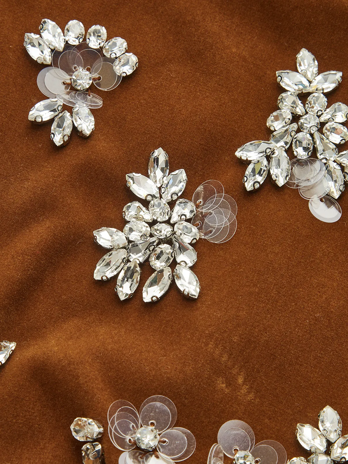 Velvet Sleeveless Mini Dress with Crystal Embellishments sold by COMMENSE product image thumbnail 4