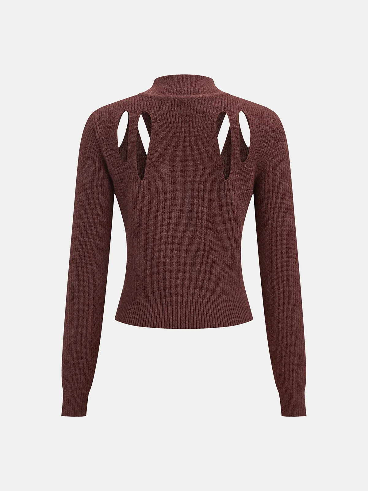 Cut-Out Mock Neck Knitted Sweater sold by COMMENSE product image thumbnail 2