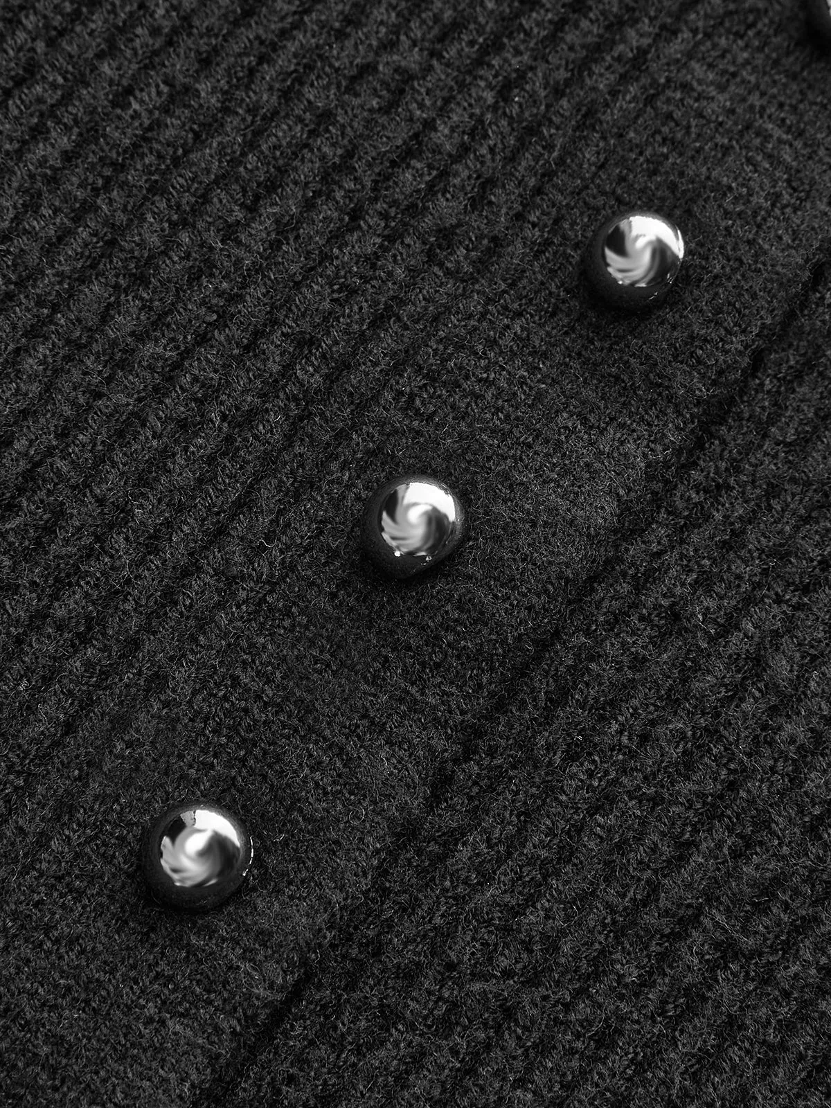 Puff Sleeve Rib-Knit Cardigan sold by COMMENSE product image thumbnail 4