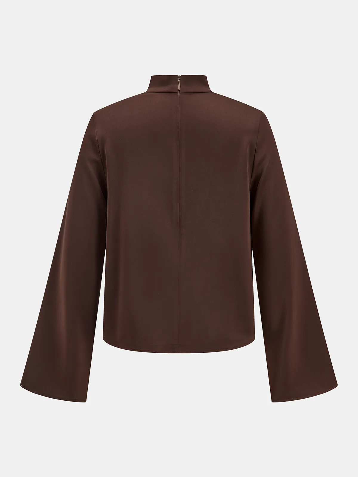 Draped Satin Stand Collar Blouse sold by COMMENSE product image thumbnail 4