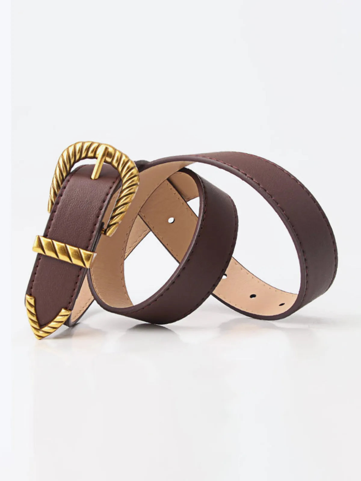 Textured Buckle PU Leather Belt sold by COMMENSE product image thumbnail 2