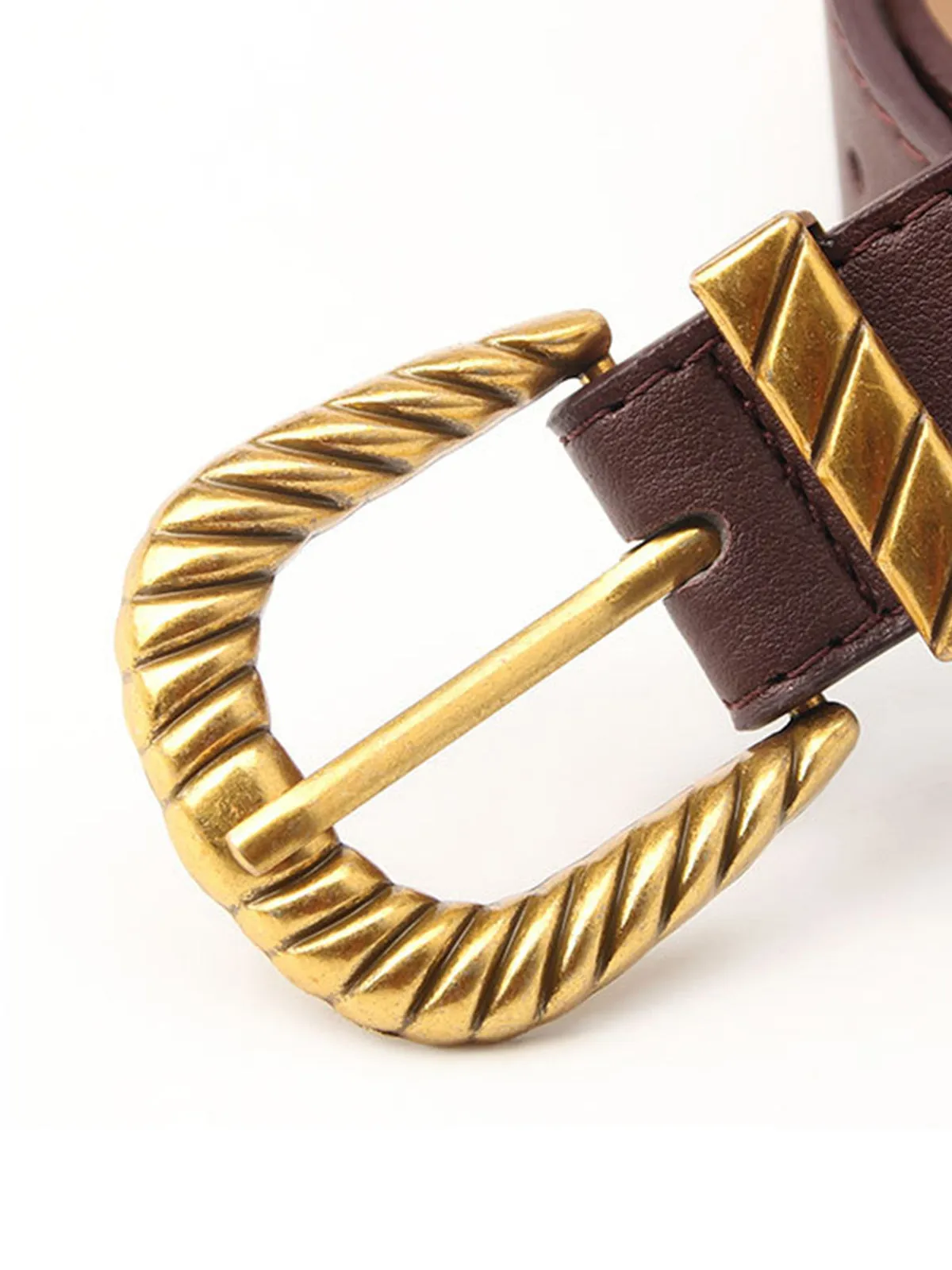 Textured Buckle PU Leather Belt sold by COMMENSE product image thumbnail 3