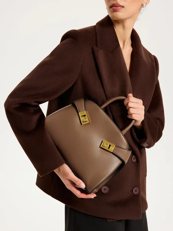 PU Leather Shell Top-Handle Bag sold by COMMENSE