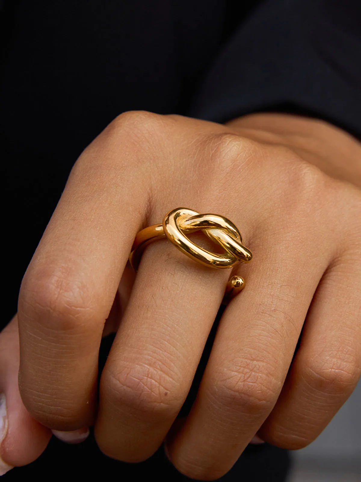 Golden Knot-Design Open Ring sold by COMMENSE product image thumbnail 3