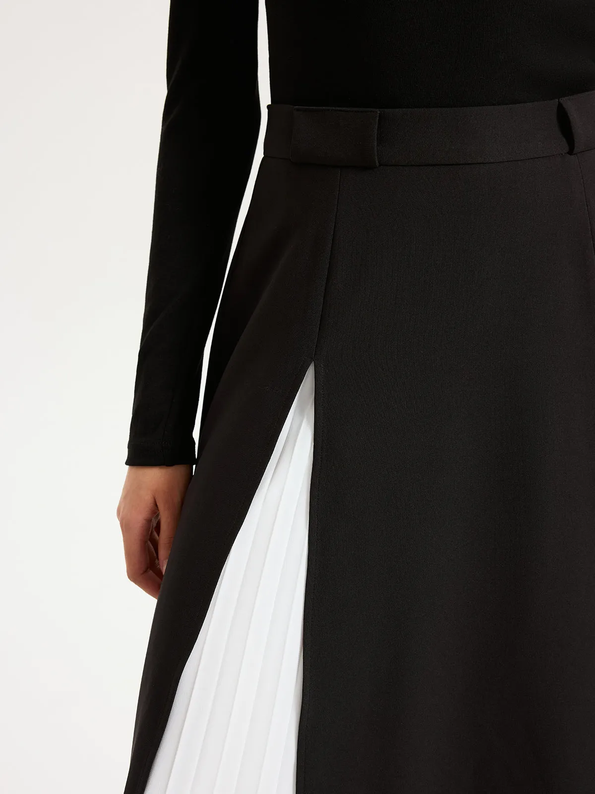 Contrast Pleated Maxi Skirts sold by COMMENSE product image thumbnail 5