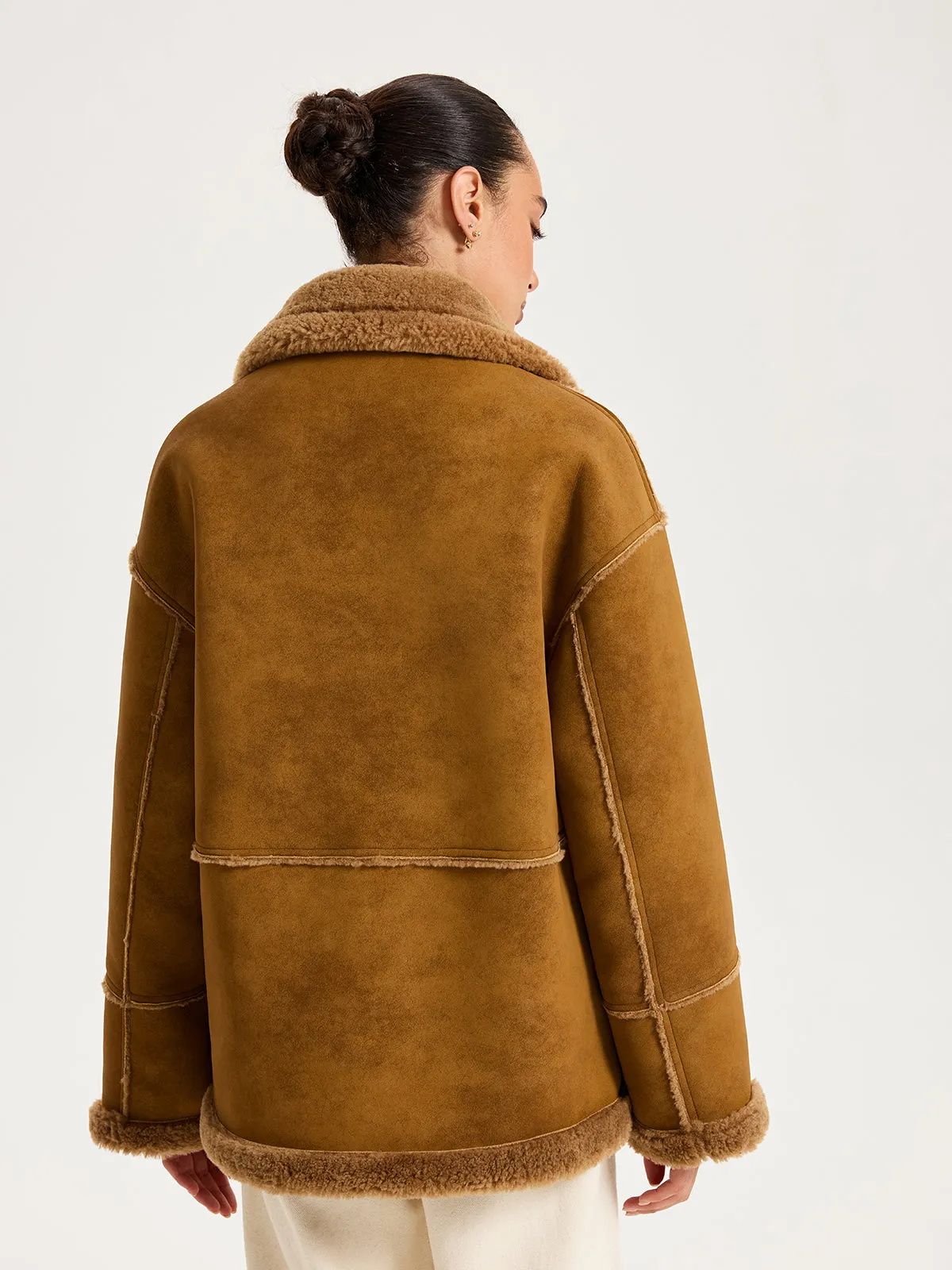Reversible Shearling Collared Jacket sold by COMMENSE product image thumbnail 5