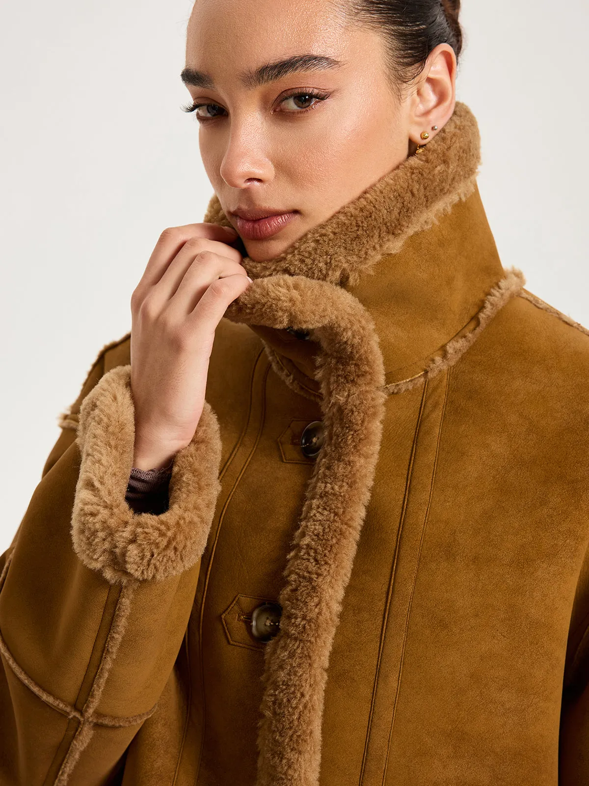 Reversible Shearling Collared Jacket sold by COMMENSE product image thumbnail 2