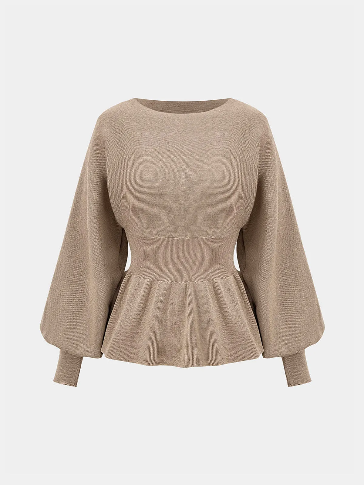 Knitted Peplum Top and Midi Skirt Set sold by COMMENSE product image thumbnail 2