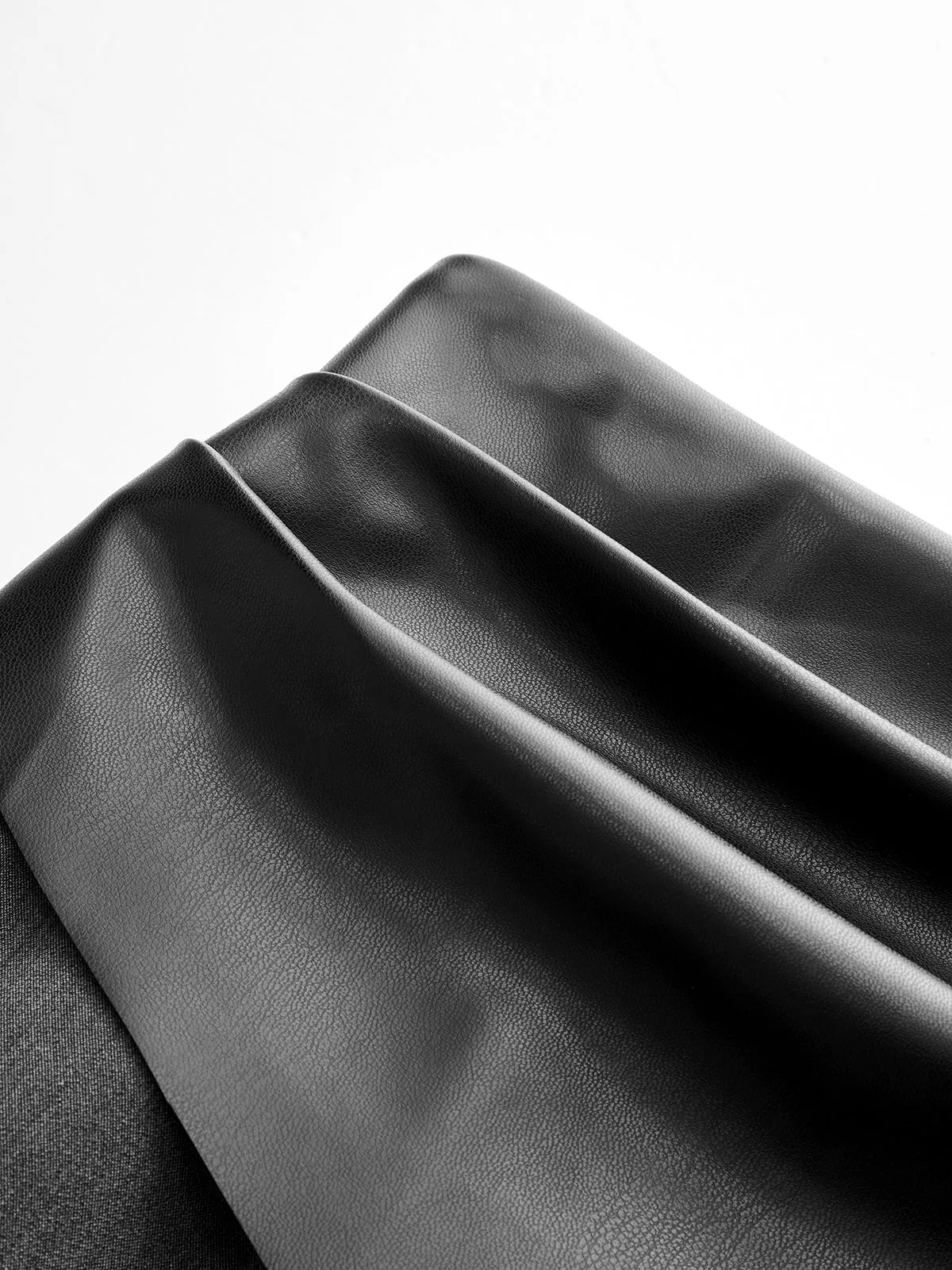 Faux Leather Paneled Slit Midi Skirt sold by COMMENSE product image thumbnail 5