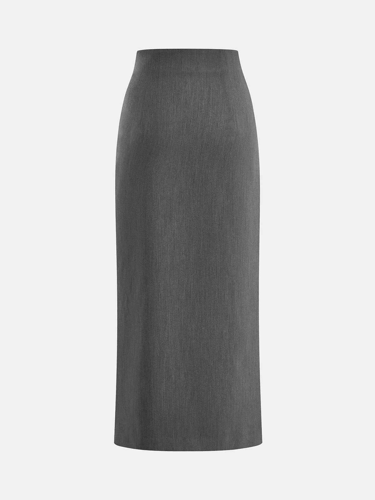 Faux Leather Paneled Slit Midi Skirt sold by COMMENSE product image thumbnail 2
