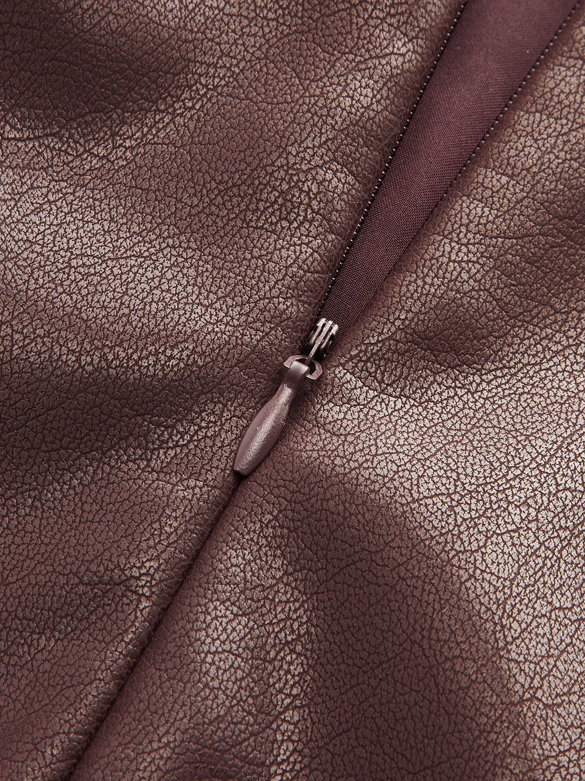 Metal Buckle Asymmetric Faux Leather Mini Skirt sold by COMMENSE product image thumbnail 4