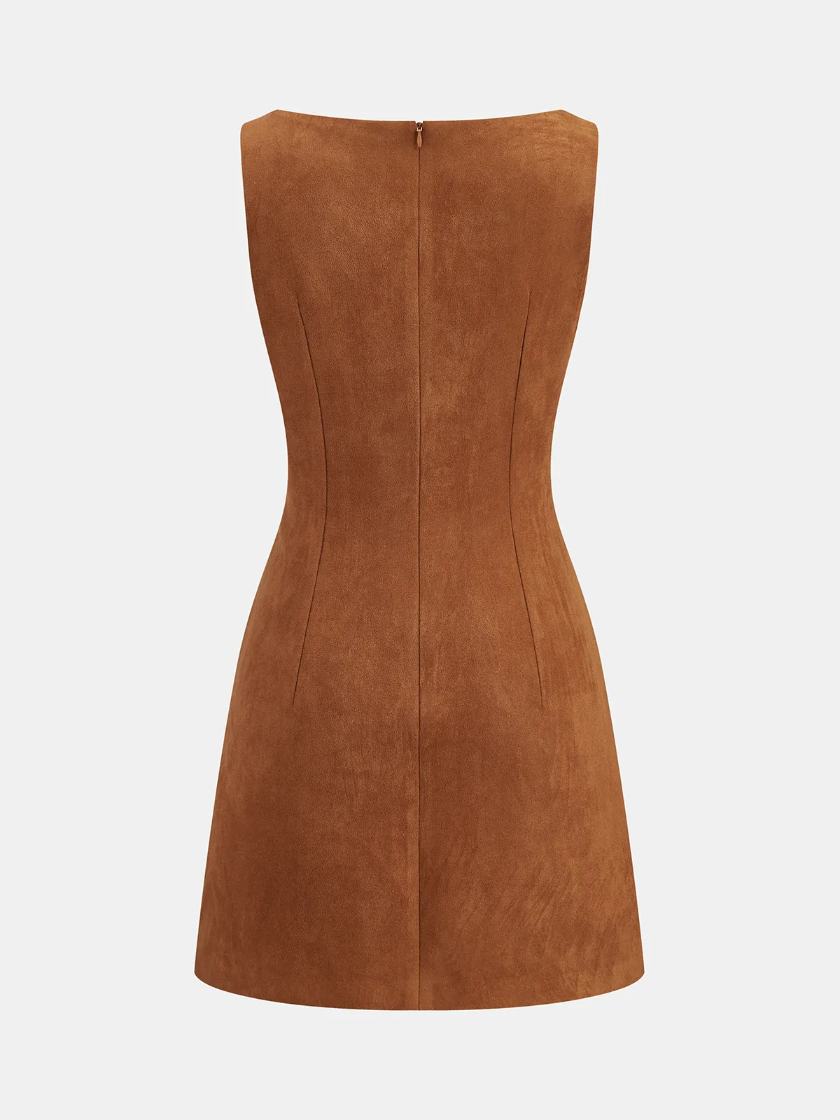Faux Suede Sleeveless Mini Dress sold by COMMENSE product image thumbnail 2