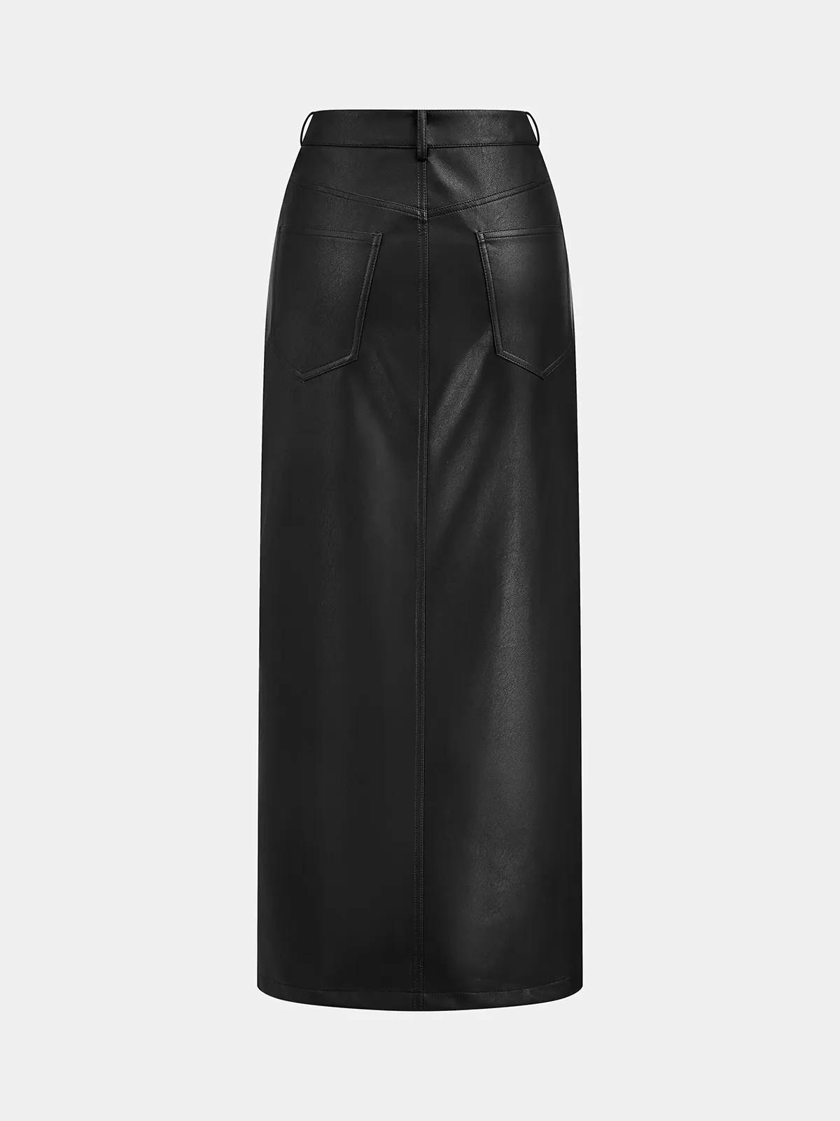 Asymmetric Faux Leather Midi Skirt sold by COMMENSE product image thumbnail 2