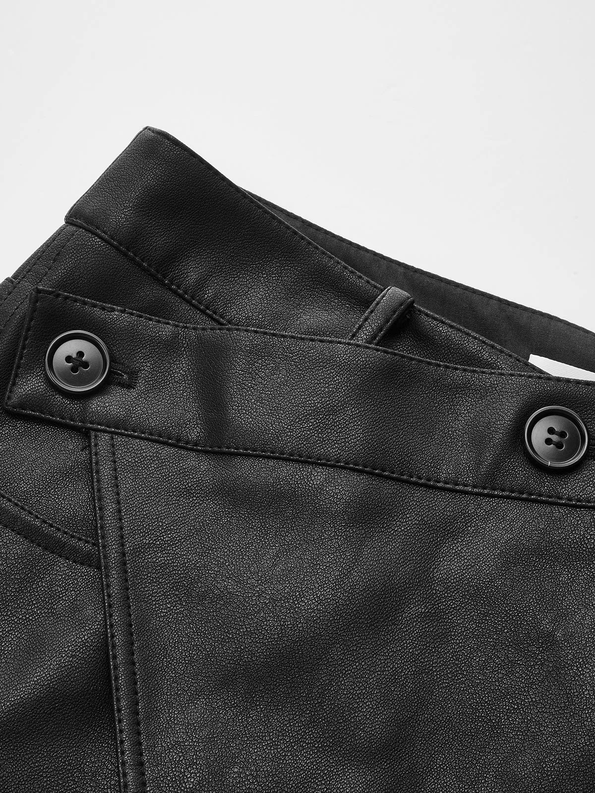 Asymmetric Faux Leather Midi Skirt sold by COMMENSE product image thumbnail 3