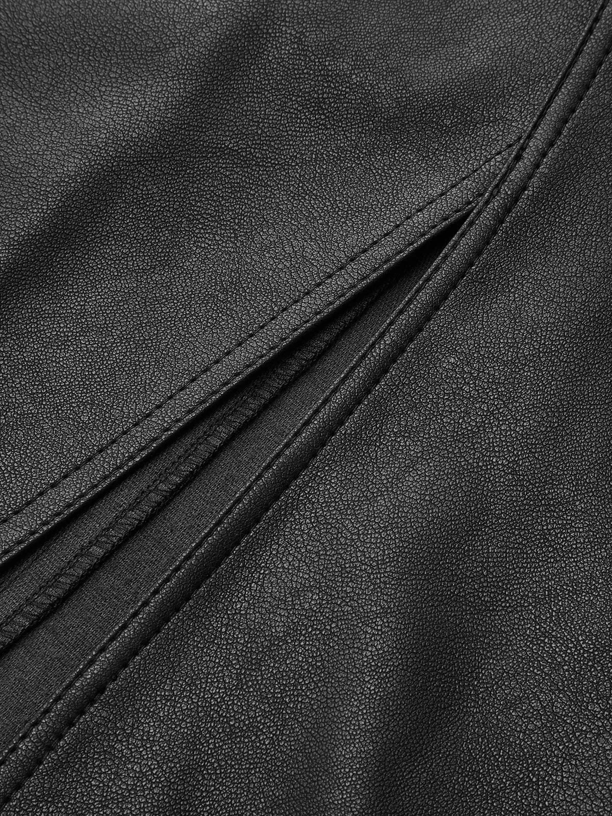 Asymmetric Faux Leather Midi Skirt sold by COMMENSE product image thumbnail 4