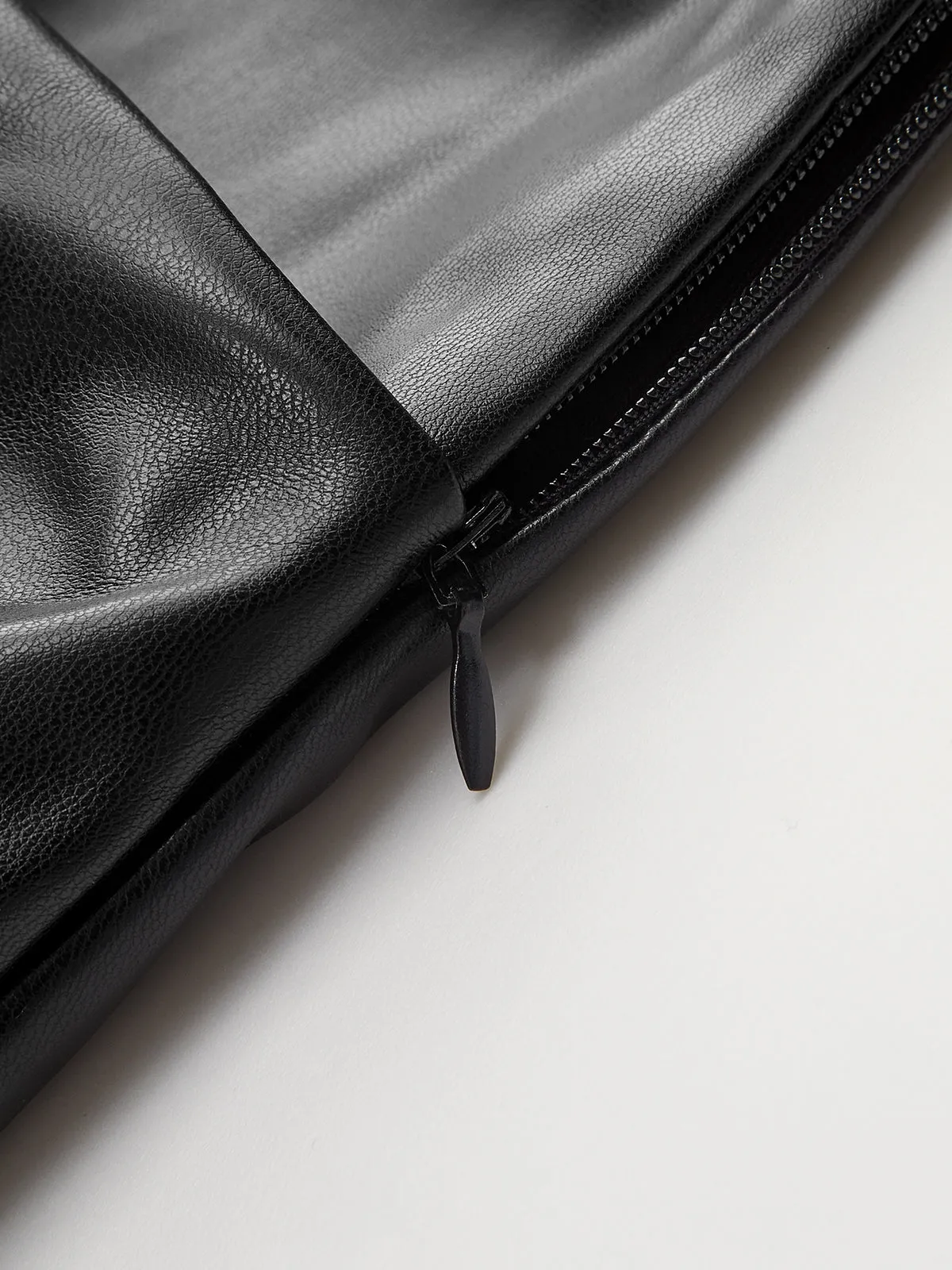 Faux Leather Panel Mock Neck Sleeveless Dress sold by COMMENSE product image thumbnail 4