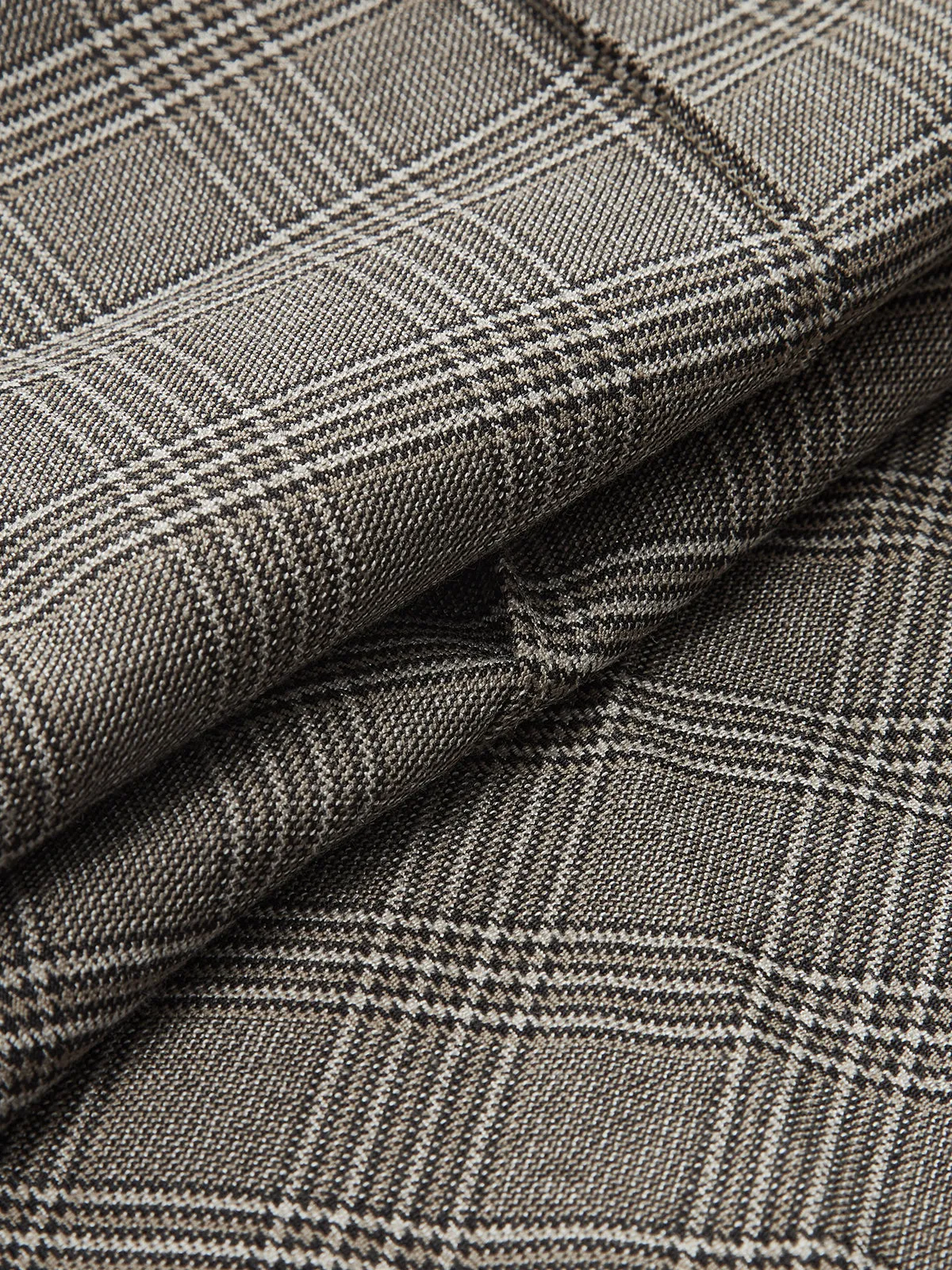 High-Waist Button Detail Plaid Wide-Leg Pants sold by COMMENSE product image thumbnail 3