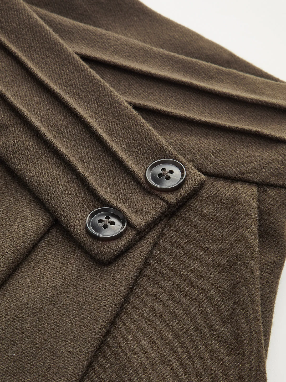 Asymmetrical Waistband Pleated Wide Leg Pants sold by COMMENSE product image thumbnail 4