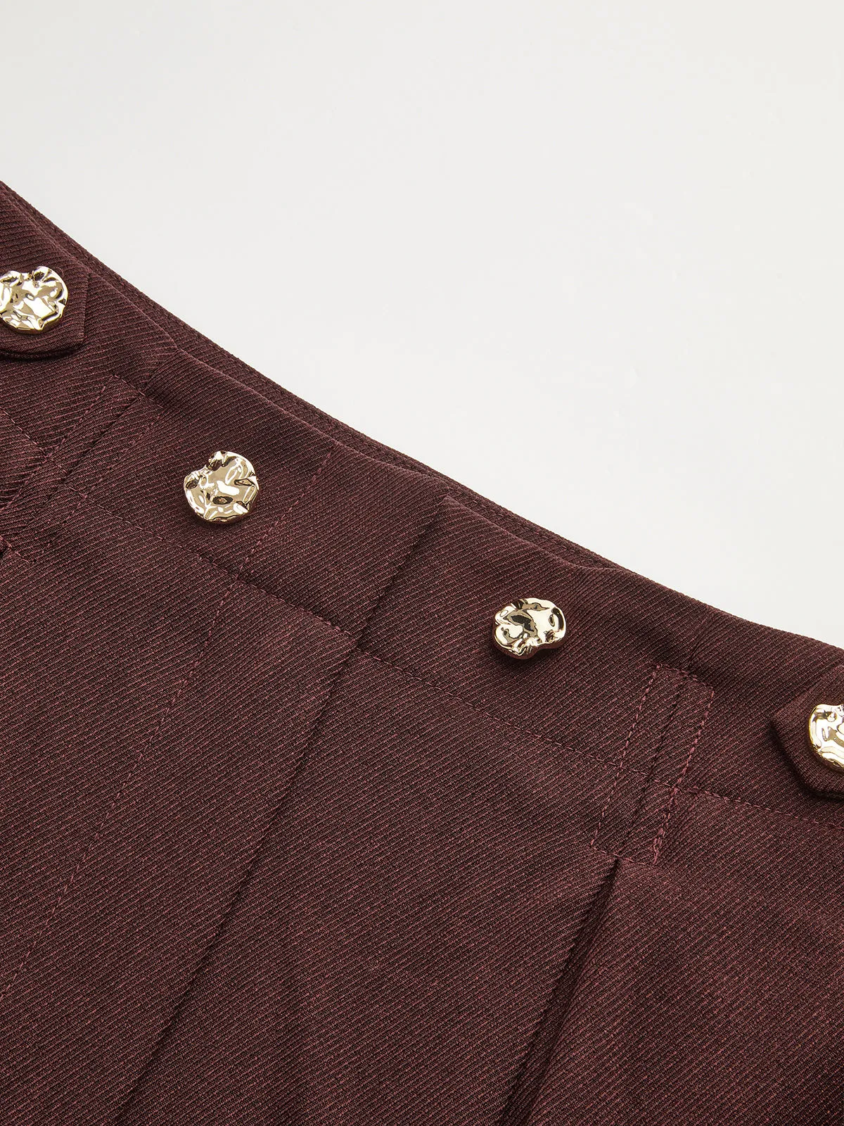 Mid-Waist Pleated Wide-Leg Pants sold by COMMENSE product image thumbnail 4