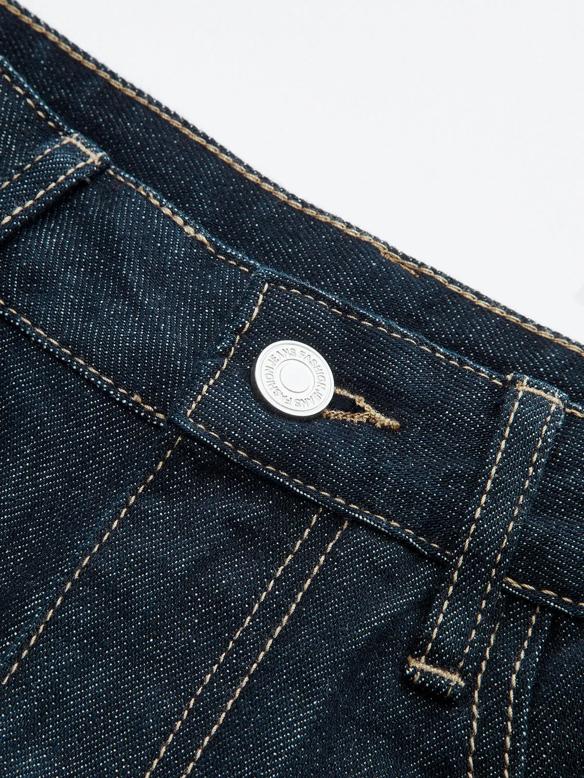 Mid-Waist Curved-Leg Jeans sold by COMMENSE product image thumbnail 4