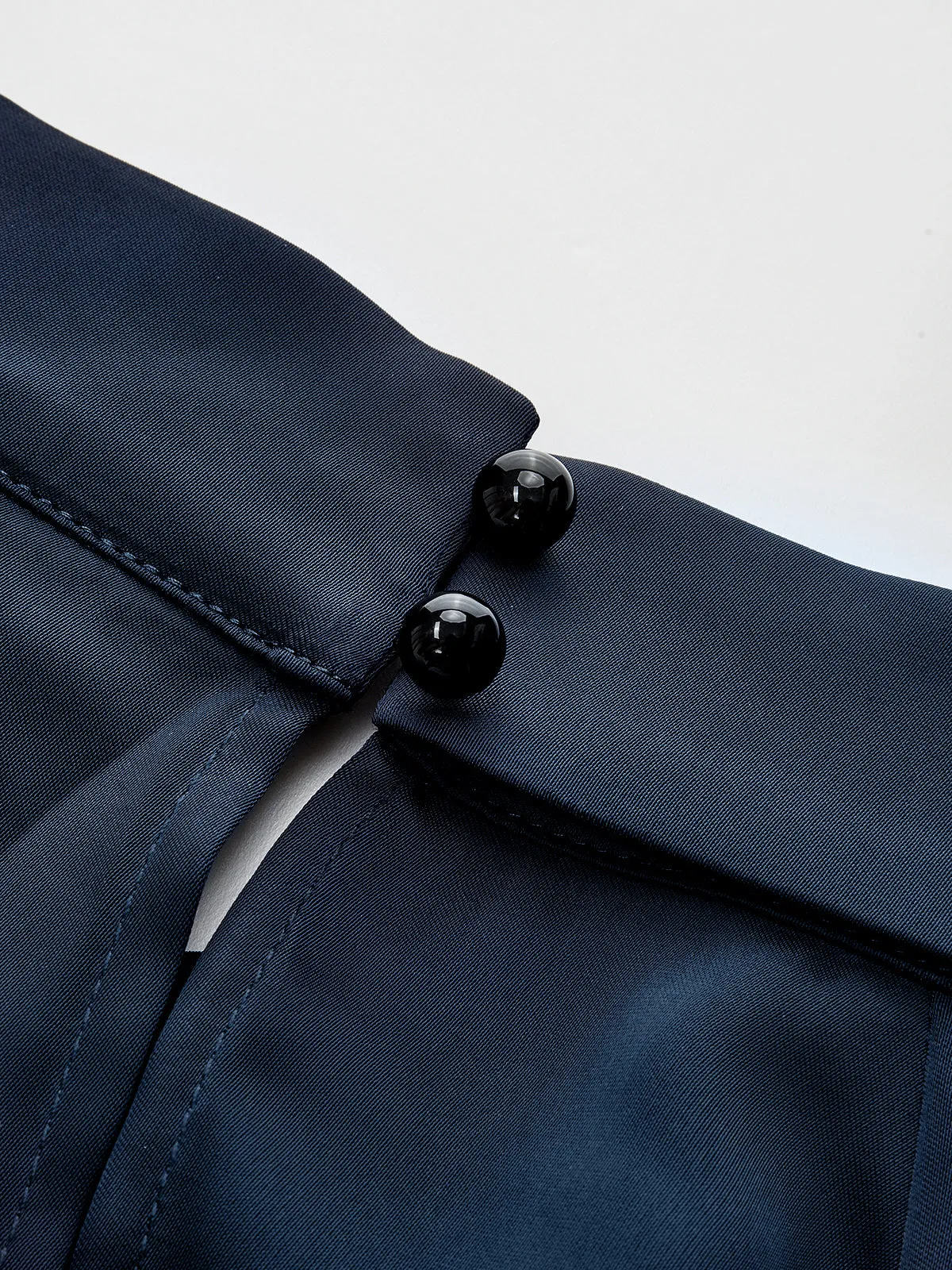 Keyhole Neck Bishop Sleeve Satin Blouse sold by COMMENSE product image thumbnail 5