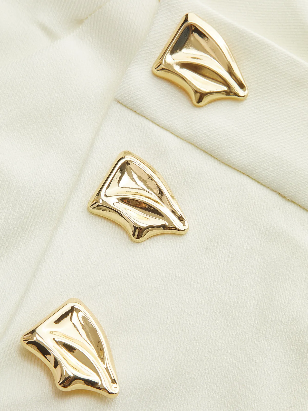 Mid-Waist Asymmetric Metal Detail Wide-Leg Pants sold by COMMENSE product image thumbnail 4