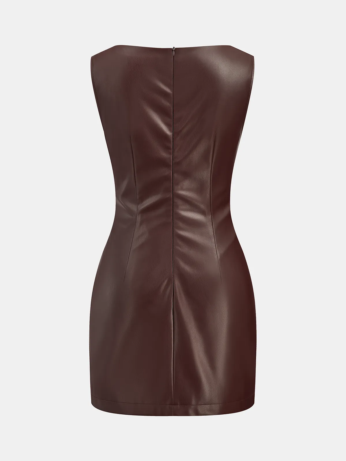 Faux Leather Waist Ruched Dress sold by COMMENSE product image thumbnail 2