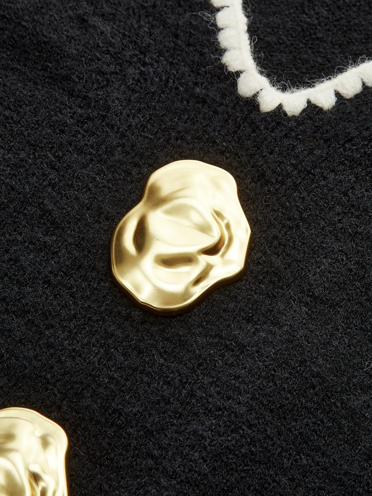 Buttoned Contrast Fringe Split Sweater sold by COMMENSE product image thumbnail 2