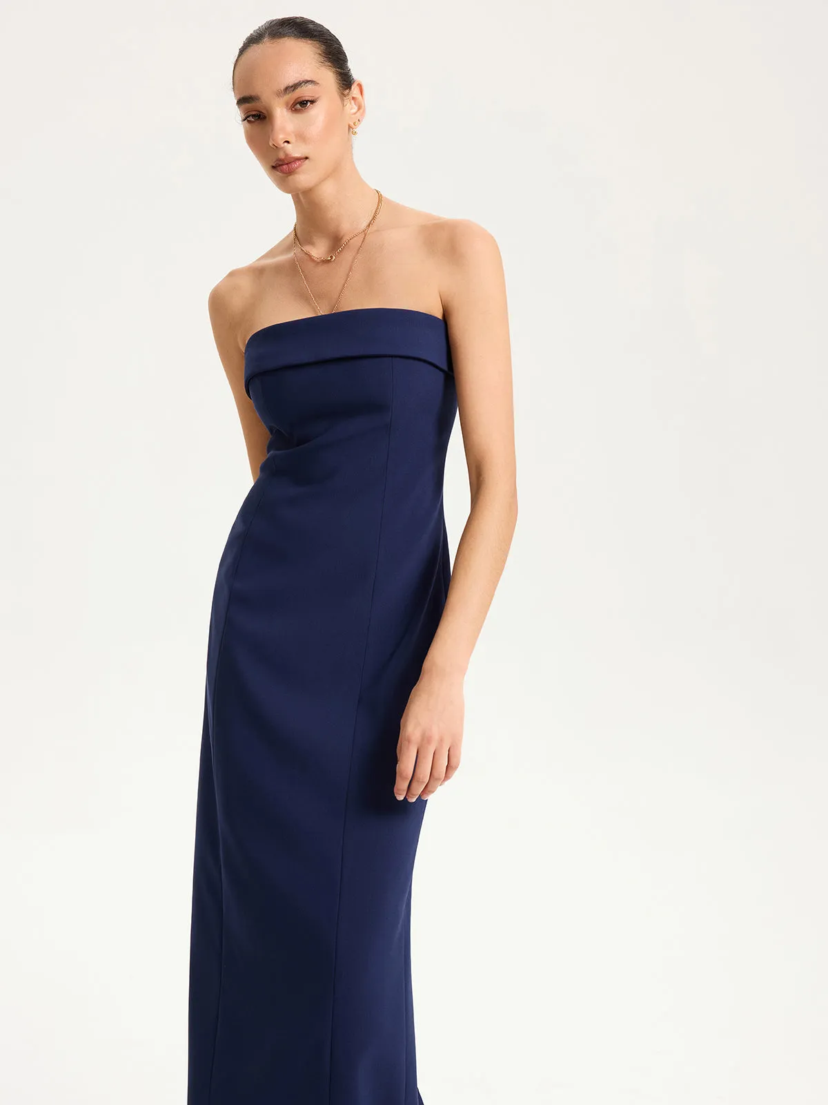 Strapless Maxi Dress with Removable Clear Straps sold by COMMENSE product image thumbnail 3