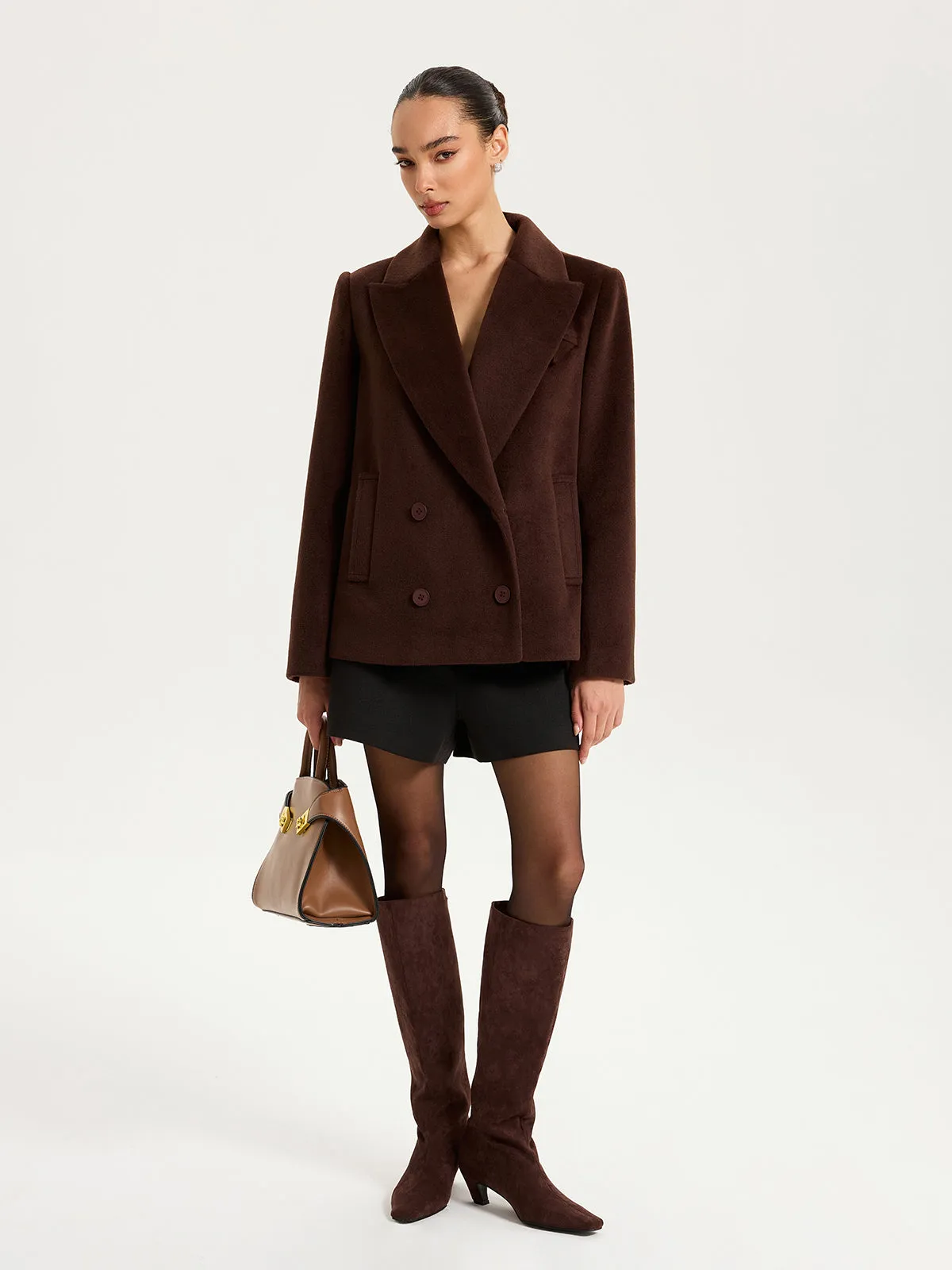 Double-Breasted Lapel Blazer sold by COMMENSE