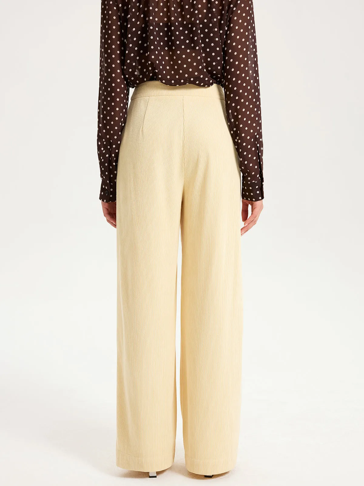 High-Waist Corduroy Wide-Leg Pants sold by COMMENSE product image thumbnail 5