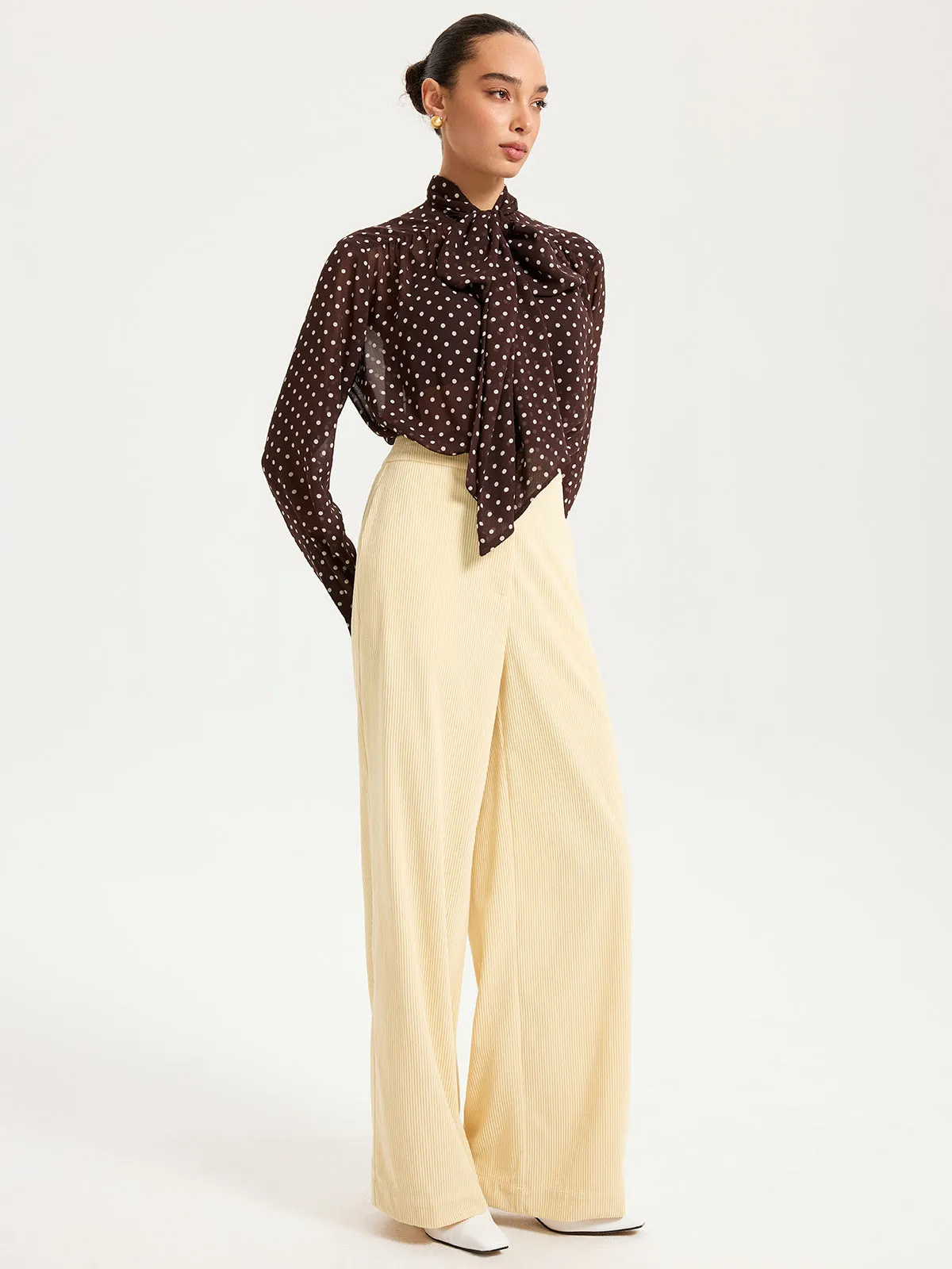 High-Waist Corduroy Wide-Leg Pants sold by COMMENSE product image thumbnail 2