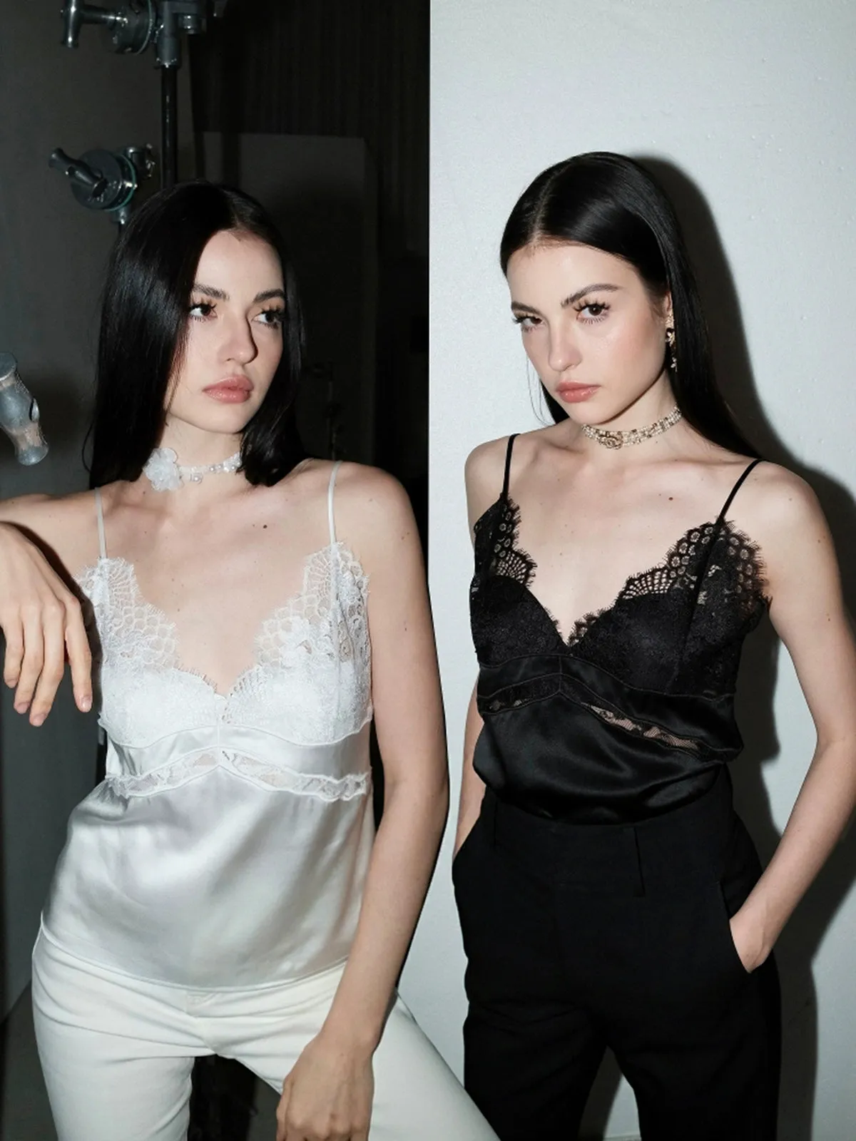 Lace Detail Satin Cami Top sold by COMMENSE