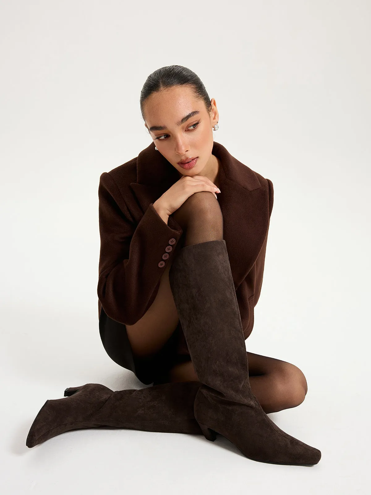 Faux Suede Knee-High Boots sold by COMMENSE