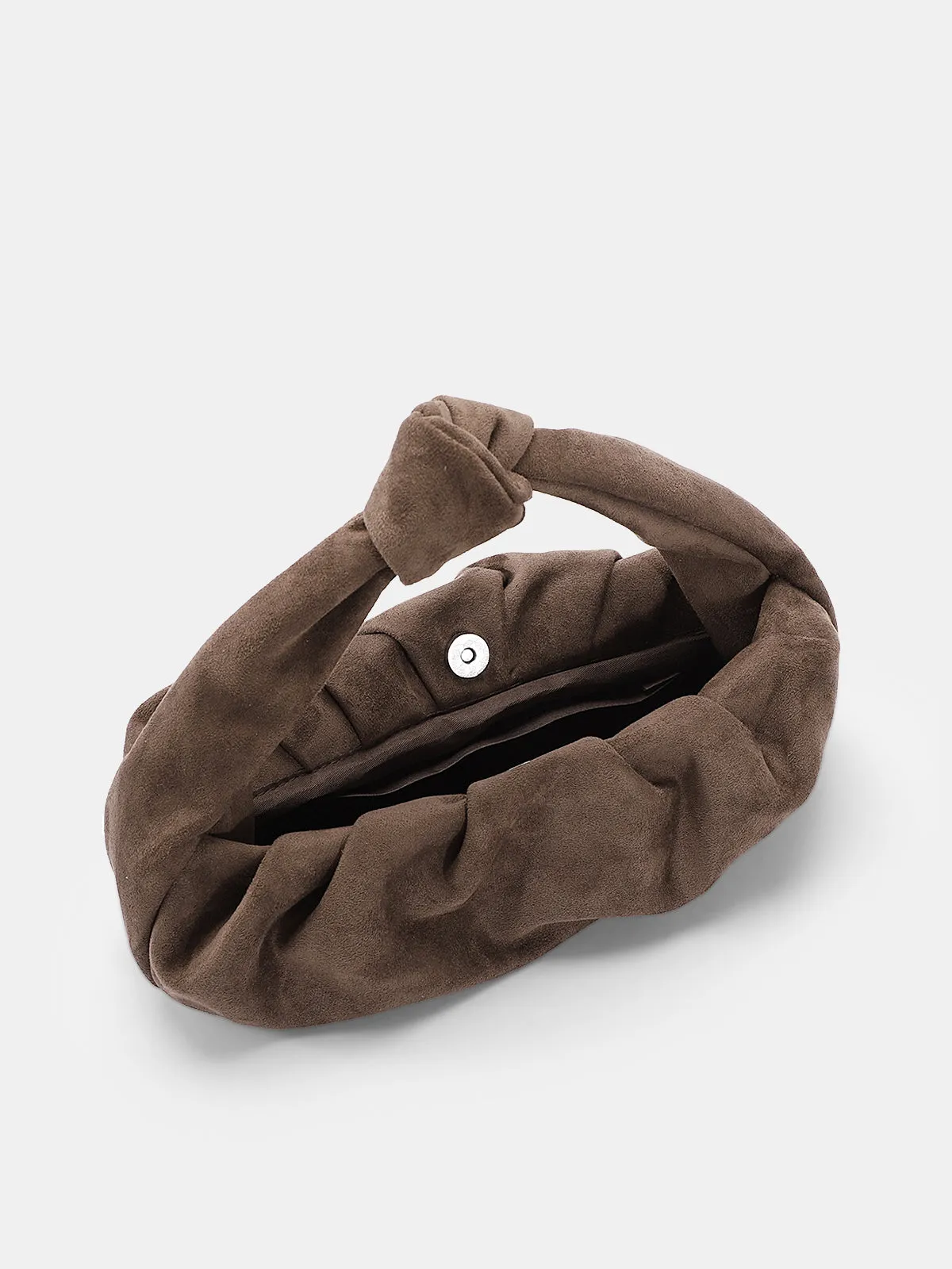 Faux Suede Knotted Top Handle Bag sold by COMMENSE product image thumbnail 3